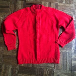 Vintage Origiknits Red Sweater Zipper Back 12 Crew Neck Boys Girls
